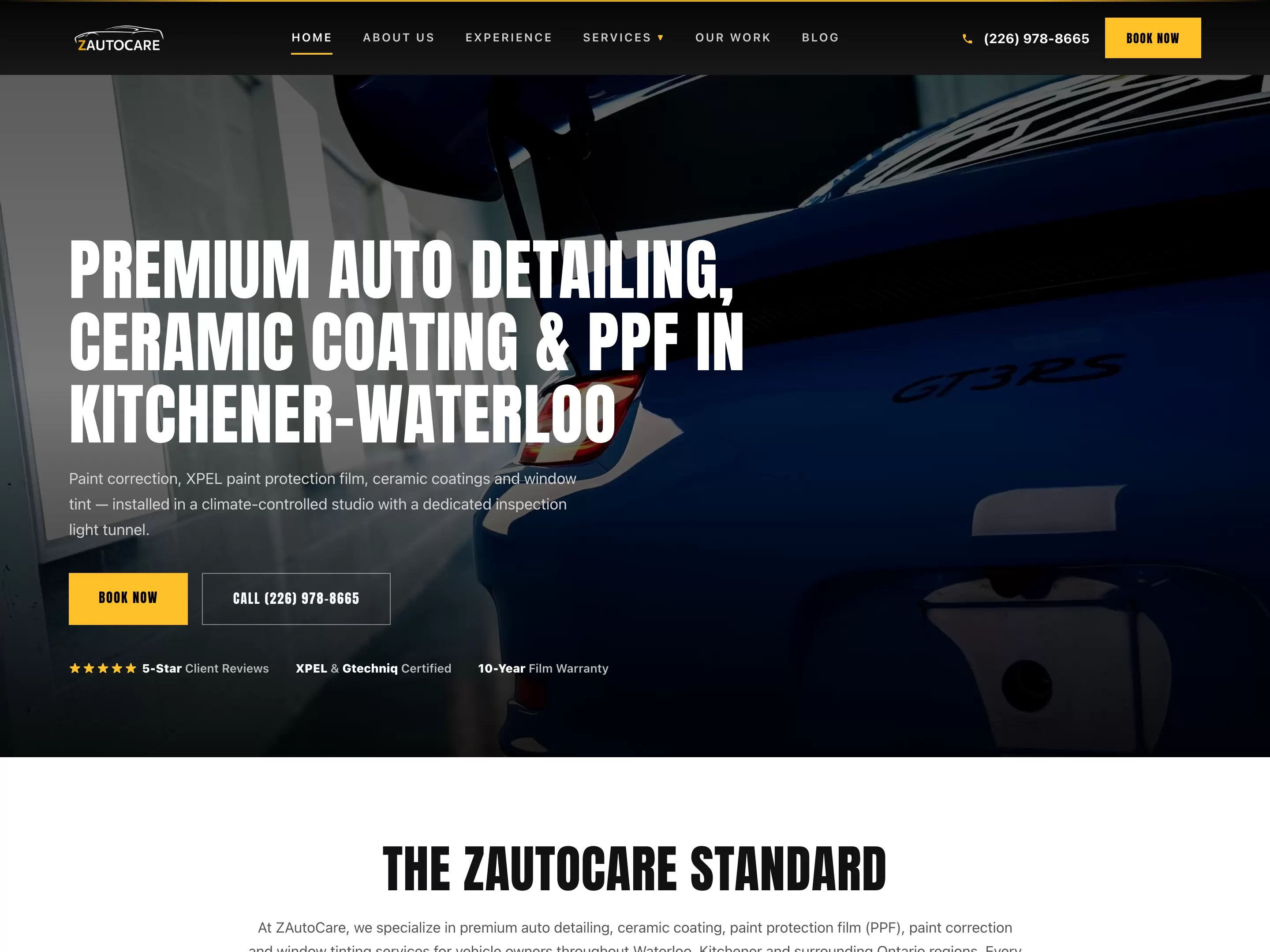 ZAutoCare — desktop homepage, built by Optimum Reach